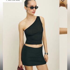 Reformation black mini skirt